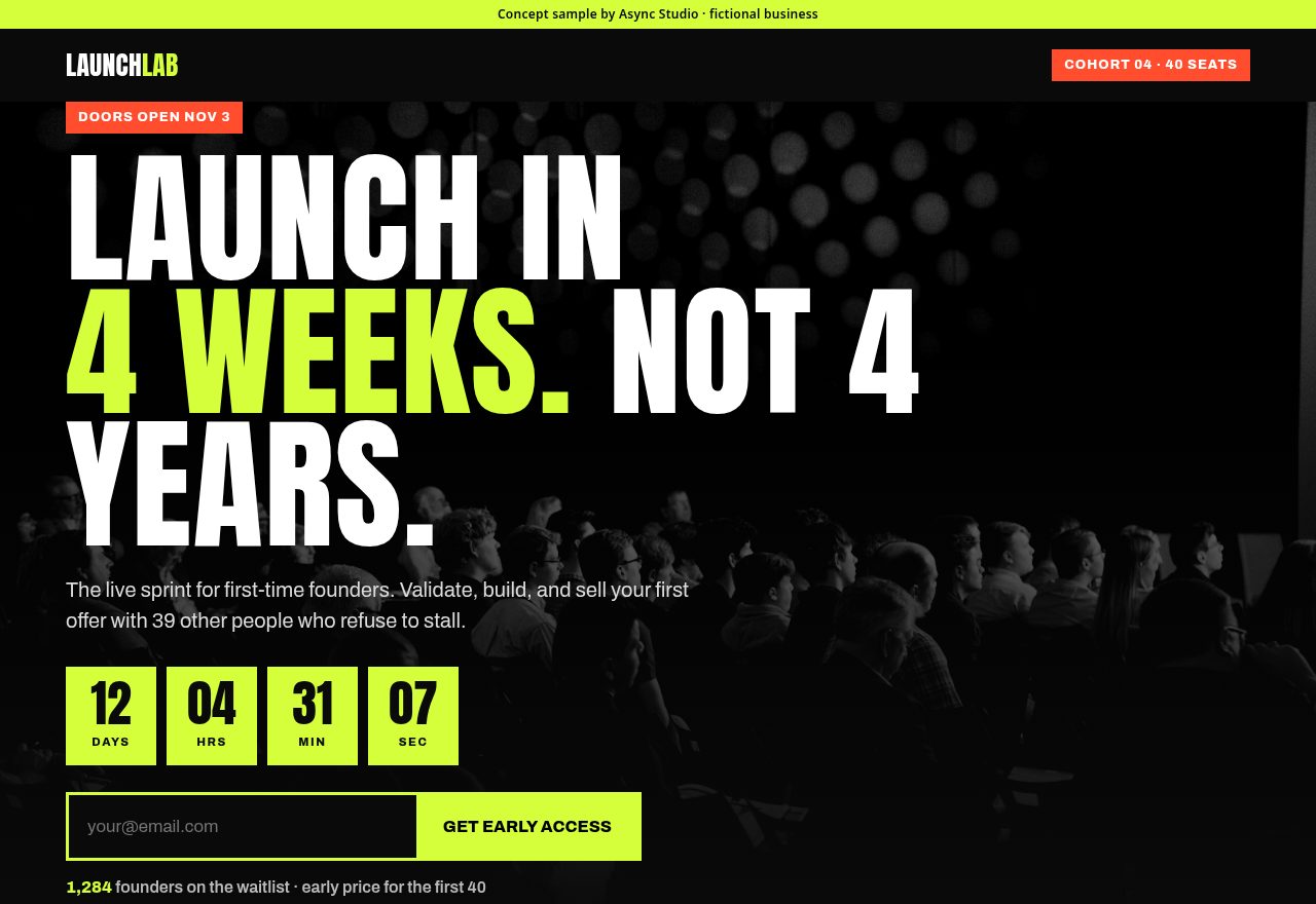 LaunchLab Cohort concept page